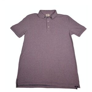 Faherty Brand Mens Small Short Sleeve Micro Stripe Polo Shirt Navy Pink S